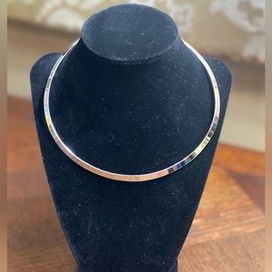 Silver tone choker